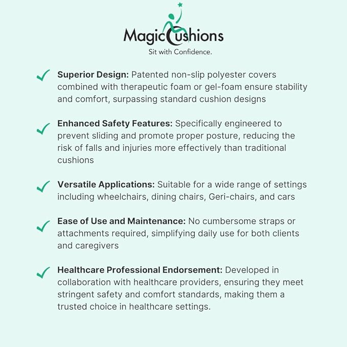 Magic Cushion Pad, Non Slip Chair Cushion for Wheelchairs, Seniors, Office Chairs, Scooters, Kitchen Chairs or Car Seats