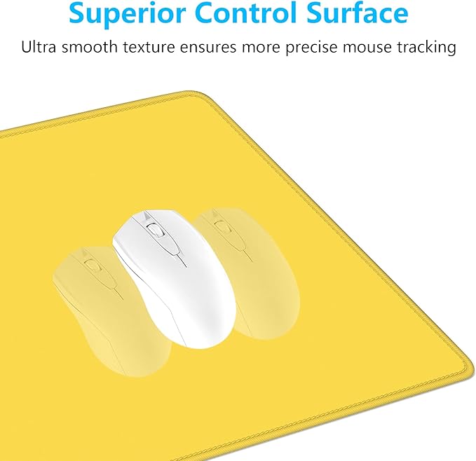 Dapesuom Large Gaming Mouse Pad, Extended Mouse Mat with Stitched Edges, Full Size Keyboard Pad with Non-Slip Base, Big XXL Computer Desk Mats for Gamer, Laptop, Office, 31.5 x 15.7in, Yellow
