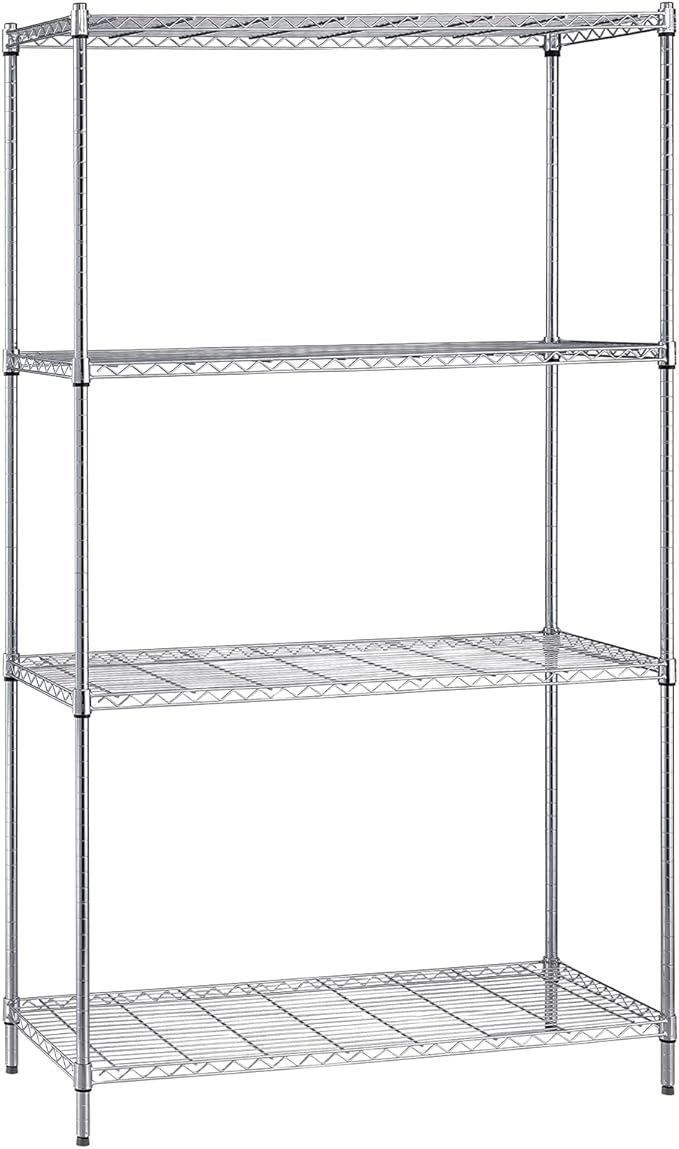 Quantum Storage Systems WR86-2154C Starter Kit Wire Shelves Chrome 4 Shelves 86" H x 54" W x 21" D