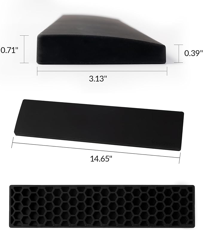 Keychron Silicone Palm Rest for K4 / K4 HE and Lemokey L1 / L1 HE – 14.65" Wrist Support for Compact 96% Layout Mechanical Keyboards, Smooth & Ergonomic Typing Comfort – Black