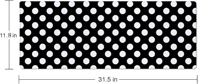 Polka Dot Desk Mat Abstract Circle Geometric Pattern Large Mouse Pad XL Desk Pad Gaming Mousepad Extended Keyboard Mat 31.5 x 11.8 in Laptop Computer Keyboard Pad Mouse Mat for Office Desk Decor