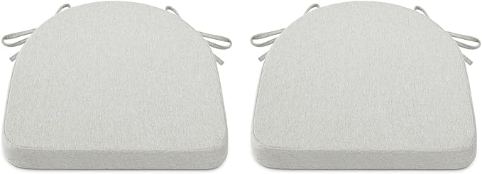 Shinnwa Kitchen Chair Cushions Set of 2, Non-Slip Dining Chair Cushions with Ties and Machine Washable Cover, 2 Pack, 17 x 16.5 x 2in, Off White