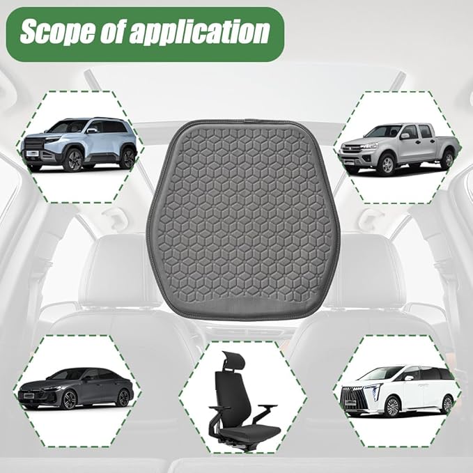 Gel Car Seat Cushion, Office Chair Cushion, Non-Slip & Comfortable Automotive Chair Protector Pad for Driving, Breathable Automotive Front Seats Pad Universal for Car SUV Truck (Coffee)