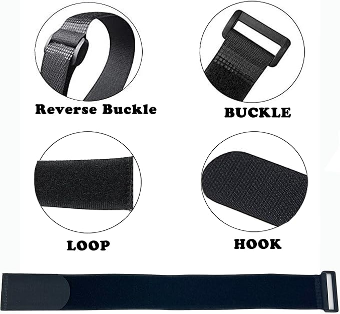 6 Pack (32 x 2 Inch) Reusable Fastening Cable Straps,Adjustable Multi-Purpose Hook and Loop Straps Nylon Cable Ties for Wire Cable Management Home Office Garage Outdoor Organization