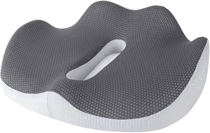 Seat Cushion for Tailbone & Coccyx Pain Relief – Orthopedic Memory Foam for Office Chair, Car & Wheelchair | Sciatica & Back Support | Non-Slip Breathable Washable Cover | Posture & Pressure Support