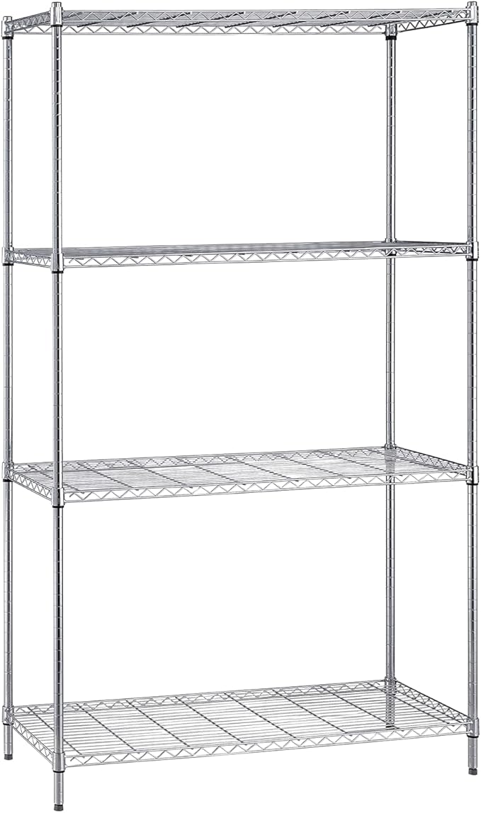 Quantum Storage Systems WR86-3660C Starter Kit Wire Shelves Chrome 4 Shelves 86" H x 60" W x 36" D