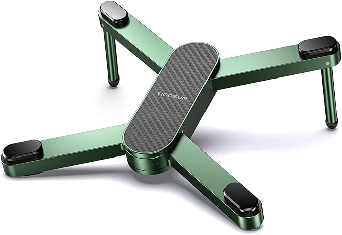 YICOSUN New Concept Laptop Stand - Adjustable Ergonomic Aluminum Riser for MacBook Pro/Air up to 15.6” - Foldable & Portable Computer Stand for Desk, Students, Office, Travel, Gaming - Green