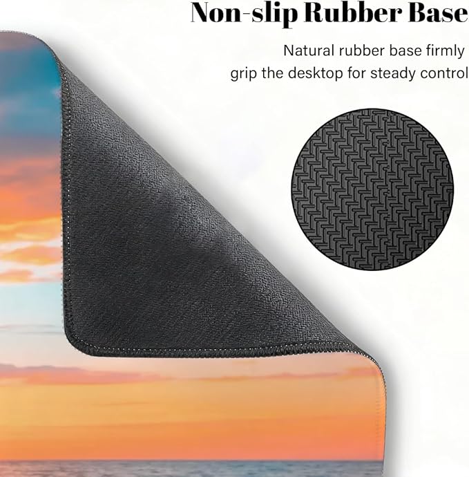 Sunset Beach Palm Large Mouse Pad Non-Slip Rubber Long Gaming Desk Mat Big Computer Keyboard Mousepad Waterproof Protector Wristing Pad for Gaming Office Home Decorative 31.5 X 11.8 Inch
