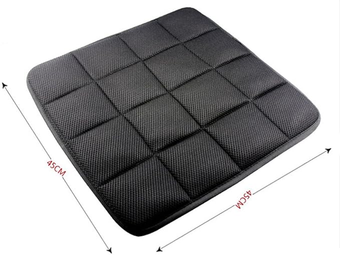 DGQ Natural Bamboo Charcoal Non-Slip Seat Cushion 17.7" 17.7"- Home Office Car Chair Cover Pad Mat (Pack of 1，Black)
