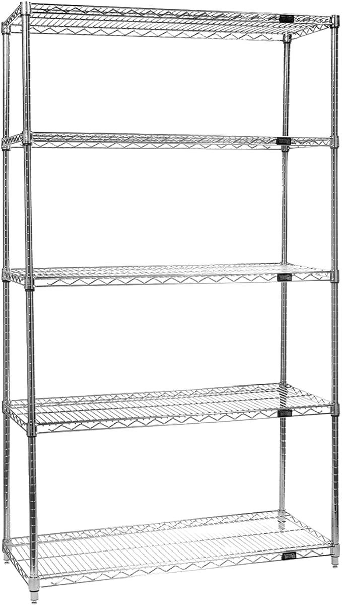 Quantum Storage Systems WR63-1260C-5 Starter Kit Wire Shelves Chrome 5 Shelves 63" H x 60" W x 12" D