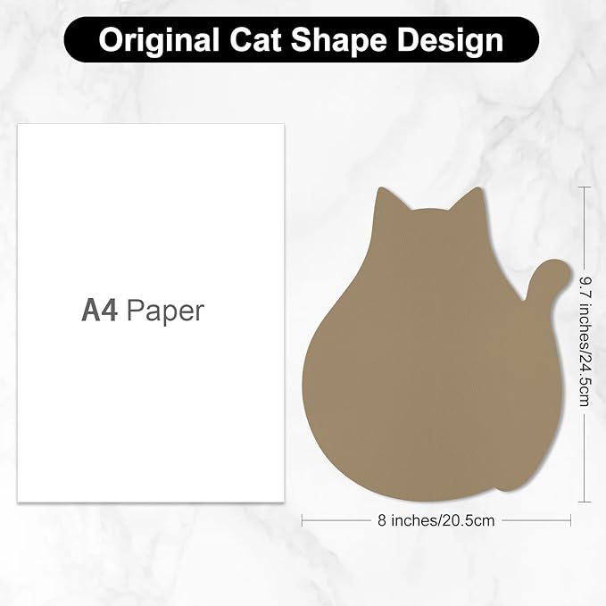 Funny Leather Mouse Pad Cute Cat Shape Office Desk Accessories Decor for Women Small Mousepad with Non-Slip Rubber Base Washable Waterproof, 9.7" x 8", Apricot