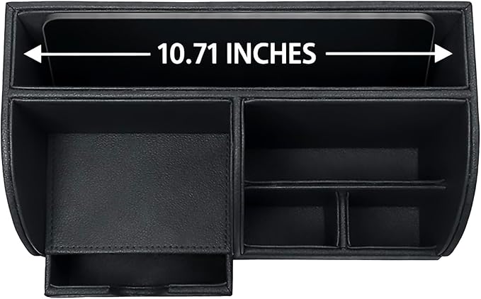 UnionBasic Desk Organizer - Multifunctional Leather Desktop Pen Holder Storage Box - Business Card/Pen/Pencil/Mobile Phone/Stationery Holder, Black