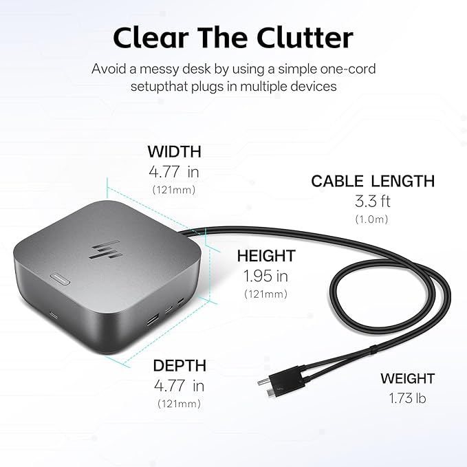 HP Docking Station for Laptop Dual Monitor and Charging Bundle - HP Thunderbolt 4 Ultra 280W G6 Dock with 280W AC Adapter, HDMI & DP Cable & USB-C Cable