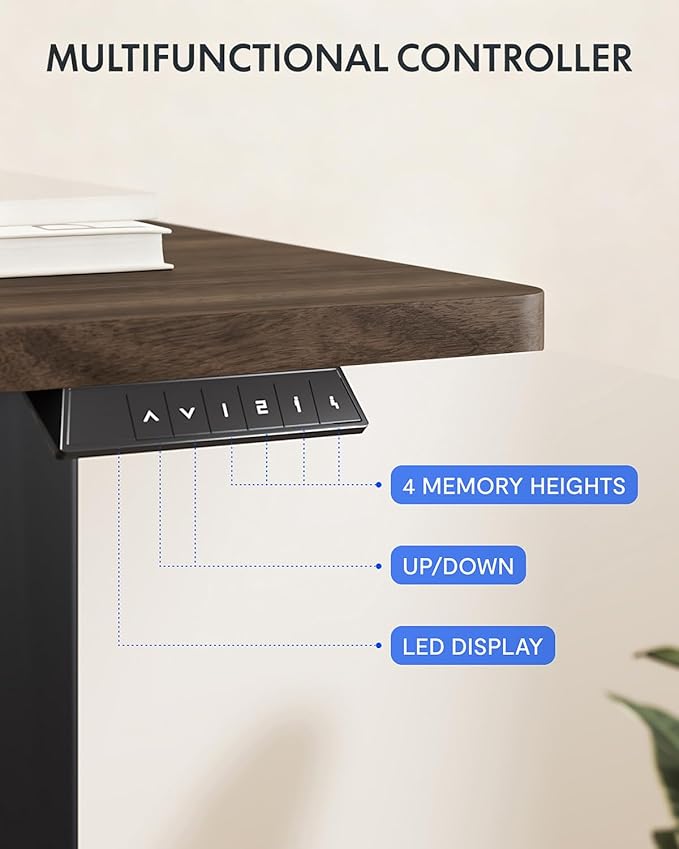 FLEXISPOT 79x32 Inch Electric Large Standing Desk for Home & Office, Spacious Splice Board Desk with Cable Management & Organizer, Cup Holder & Hook, Black Walnut