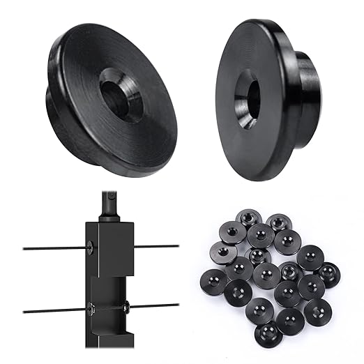 Muzata 40 Pack 1/8" Level Wheel Black Cable Railing Grommets ONLY for Level 1/8" Wire Rope T316 Stainless Steel Protector Sleeves Deck Cable Railing Hardware Kit Metal Posts CR72