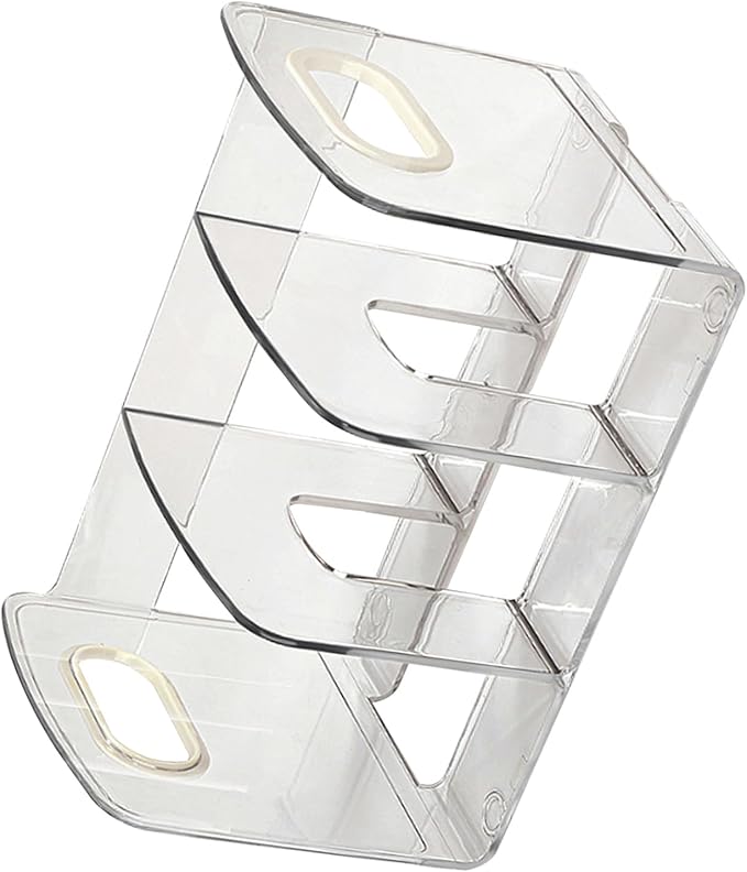 Cyrank Transparent Acrylic File Organizer for Desk, 4 Sections Book Paper Storage Dividers with Side Handle Envelope Vertical File Stand (#1)
