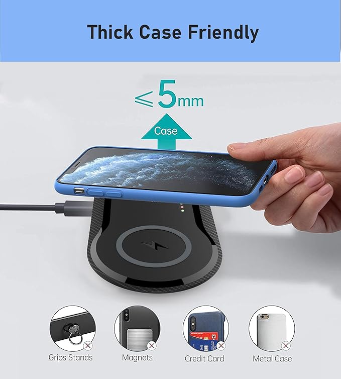 30W Fast Wireless Charger, Vchiming 2 in 1 Wireless Charging Pad, Dual 15W Wireless Charging Station for Galaxy iPhone AirPods Type C Cable Included, Black