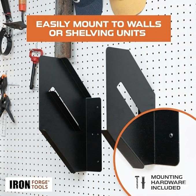 Iron Forge Tools Small Parts Organizer Box Bracket Kit for Work Van Storage, Fits 2 Large 3.5-5.1 in. Depth Tool Box Organizer, Wall Mount Shelving
