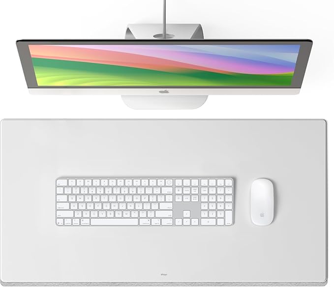 elago Smart Magnetic Desk Mat Compatible with All Magnetic Products -Paper Protector, Mouse Pad, Laptop, Non-Slip Top, Premium Waterproof Writing Pad for Office and Home (Light Grey) [Large]
