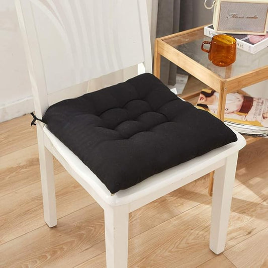 Indoor Chair Cushions Non-Slip Thicken Seat Cushion for Indoor Outdoor Dining Chair Office Chair Desk Chair(Black)