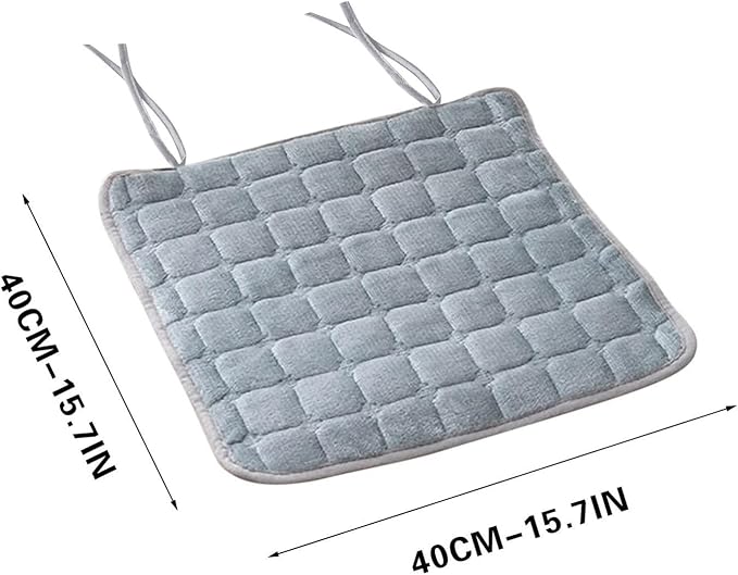 Solid Color Seat Cushion for Chair, 15.7inch Seat Cushions for Office Chairs, Comfortable Velvet Cushion with Ties, Removable Non Slip Hip Cushions for Home Office Chairs