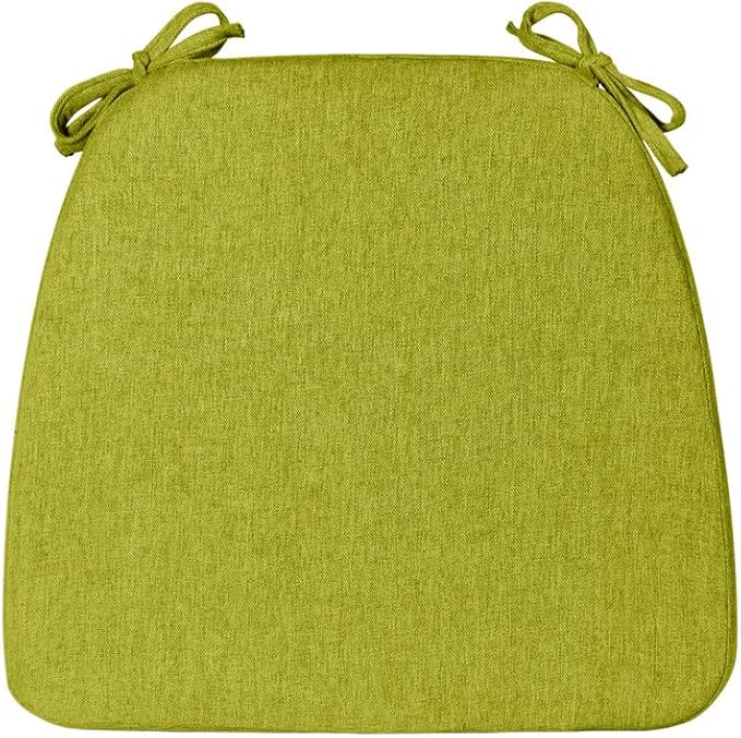 Chair Cushions Set of 1, D-Shaped Seat Cushion for Chair, Non Slip Chair Pads with Ties, 17" x 16" x 2", 40D Foam, Removable Washable Cover, Seat Cushions for Kitchen Chairs, Fluorescent Green