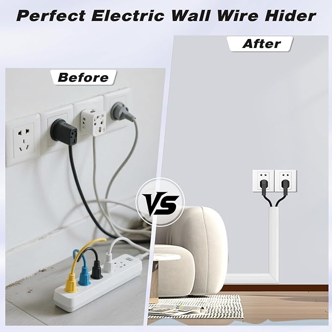 78" Silicone Cord Hider for Wall Mount TV,Large Self-Adhesive Cable Hider for 2-3 Cords,Cable Management Under Desk,Cord Organizer,Cable Raceway Home & Office Trim,Cord Concealer Channel,White