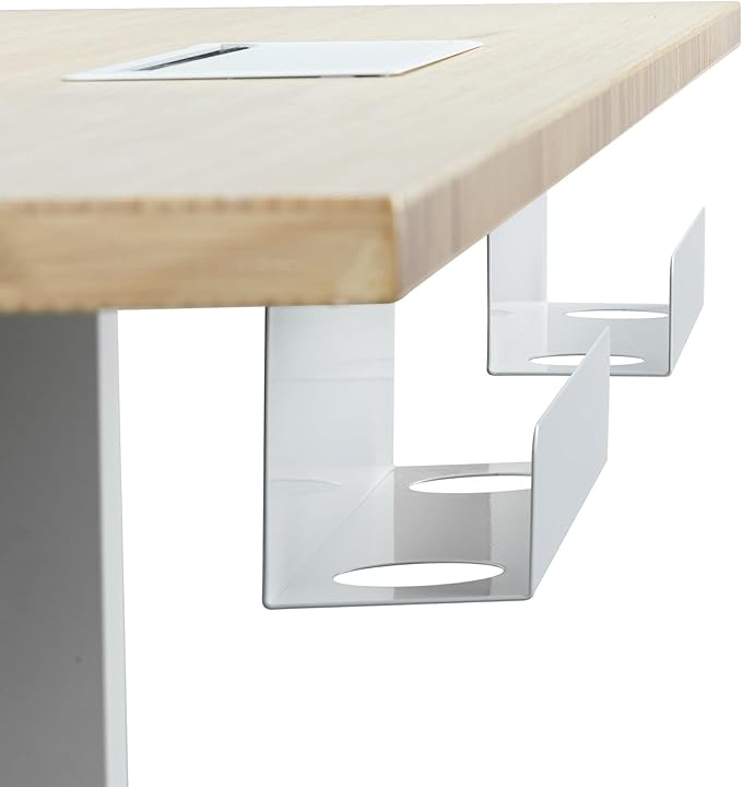 Under-Desk Cable Management Trays - Two 12" Trays in the Set - Perfect Storage for Cables, Power Bars, and Adaptors - White