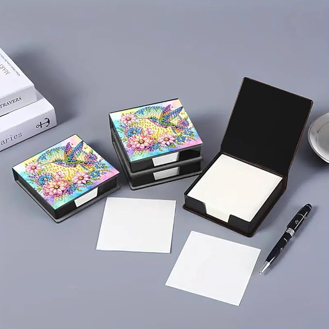 Generic Bird Painting Memo Pad Holder with 160 Sheets of Paper for DIY Art Craft
