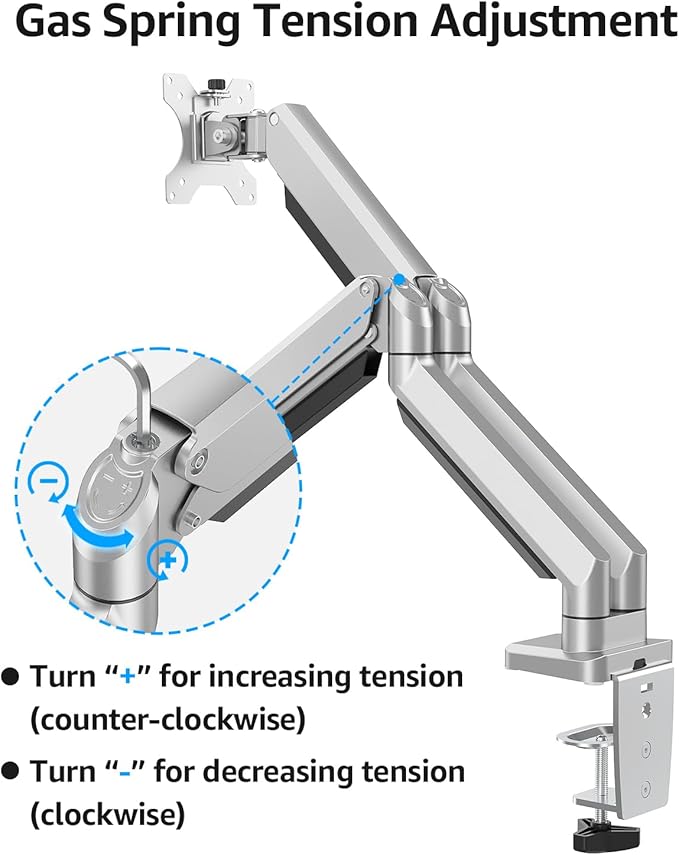 MOUNTUP Dual Monitor Desk Mount, Die-Cast Aluminum Fully Adjustable Double Monitor Arm, Computer Monitor Stand Fits 2 Screen 17 to 32 inch - Each Arm Holds 4.4-19.8LBS