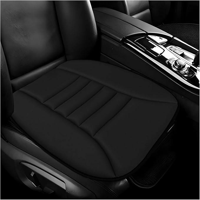 Car Seat Cushion, 1.2" Thick Comfortable Memory Foam Driver Seat Pad with Nonslip Bottom, Breathable Chair Bottom Mat Pressure Relief Pad for Truck SUV Sedan, Car Accessories (Black)