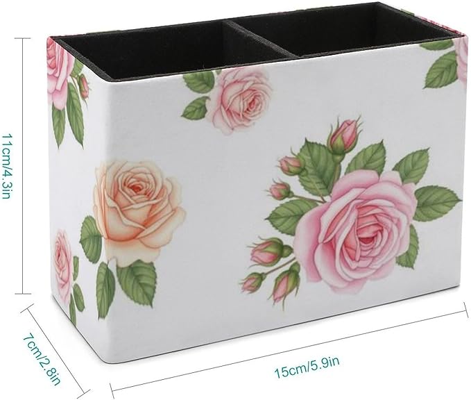 Modern Pen Holder for Desk Floral Rose Flower, Chic Addition to Your Workspace