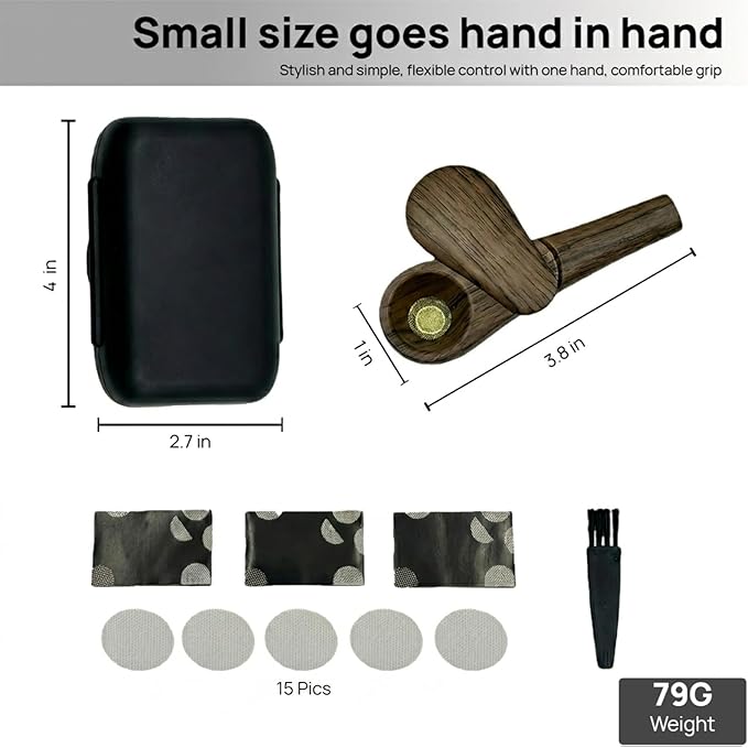 Modern Zinc Alloy Tobacco Pipe Set, Traditional Handheld Pipe Accessory with Protective Storage Case and Cleaning Kit, Elegant Desktop Gift Edition (2)