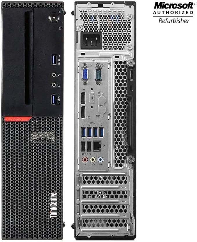 Lenovo ThinkCentre M800 SFF Desktop Computer Package, Intel Core i5 6500 3.2GHz, 16GB RAM, 512GB SSD, Dual KOORUI 24 Inch Monitors,WiFi,Bluetooth,Wireless Keyboard Mouse,HDMI (Renewed)