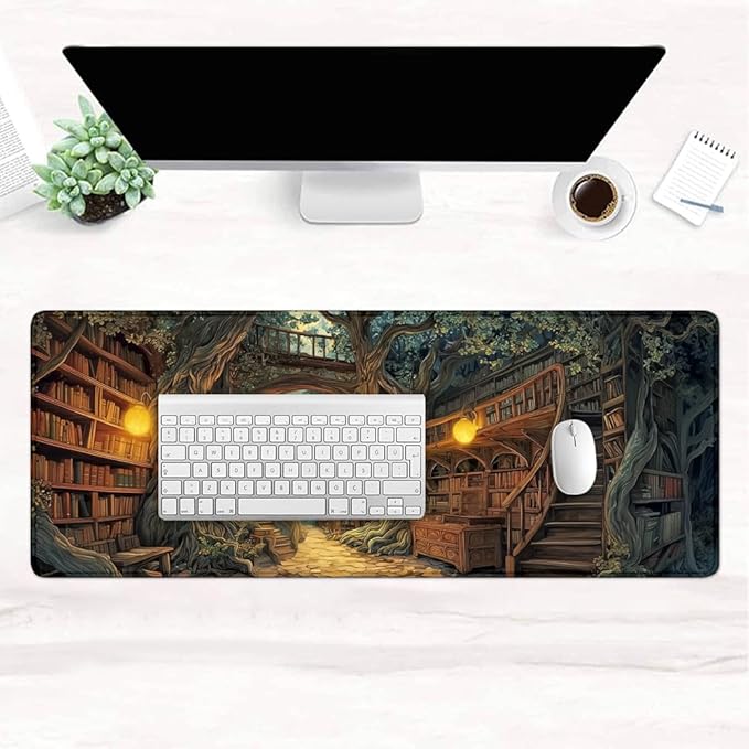Desk Mat,Desk Pad, XXL Large Mouse Pad,Anti-Slip Big Mousepad with Stitched Edges,Extended Computer Mouse Pads for Desktop Libary