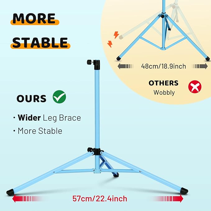CAHAYA Portable Sheet Music Stand: Dual Use Desktop Book Holder Folding Lightweight Extra Stable Reinforced with Carrying Bag and Clip for Students Musicians Height Adjustable up to 54.3" CMS0204BL