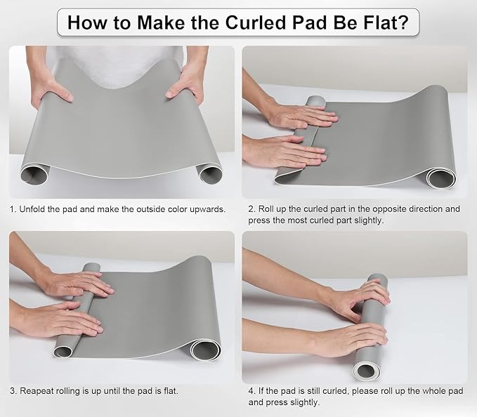 MoKo Desk Mat, Dual-Sided Office Desk Pad Waterproof, Large Protector Mouse Pad for Keyboard and Mouse, Leather Desk Writing Pad Large for Office/Home/Decor, 31.5''x15.7', Light Gray+Silver