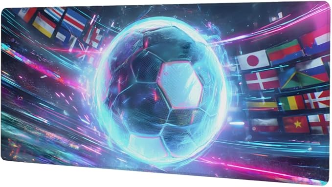 Large Mouse Pad Sports Ball Non-Slip Rubber Long Gaming Desk Mat Big Computer Keyboard Mousepad Waterproof Protector Wristing Pad for Gaming Office Home Decorative 31.5 X 11.8 Inch