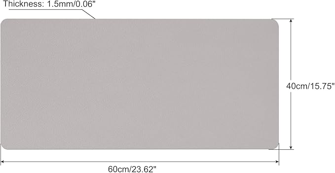 PATIKIL 24"x16" Desk Mat Protector, PVC Non-Slip Waterproof Mouse Pad Writing Mat for Office Home, Gray
