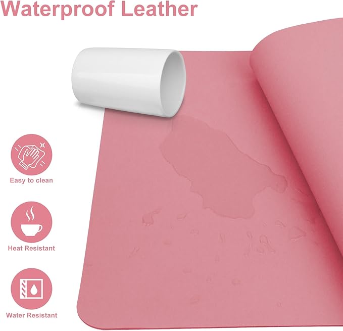 Desk Pad,Large Mouse Pad, Non-Slip PU Leathers Writing Pad,Desktop Protection Pad,Computer Desk Pad, Waterproof Table Mat, Desk Mat for Office and Home Writing (31.5"x 15.7")