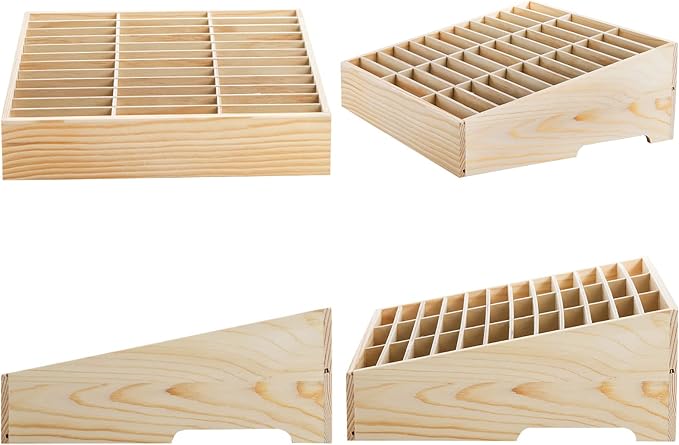 Lawei 36-Grid Wooden Cell Phone Holder, Mobile Phones and Calculator Management Storage Box, Multifunctional Desktop Organizer Storage Box for Classroom, Office, Meeting Room, Phone Rack Display