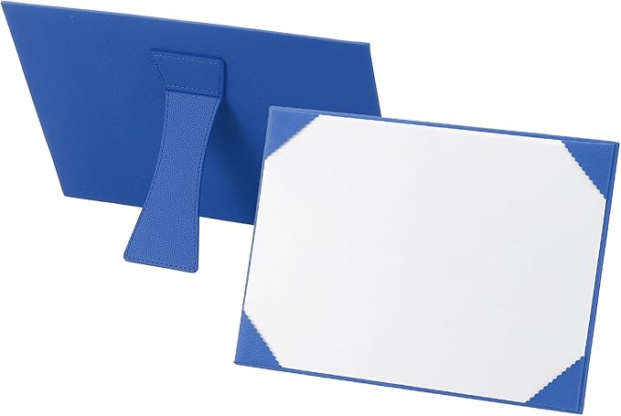PATIKIL 8.5x11 Certificate Holder with Stand, Single-Sided Document Holders Horizontal for Award Diploma Graduation Achievement Business License, Blue