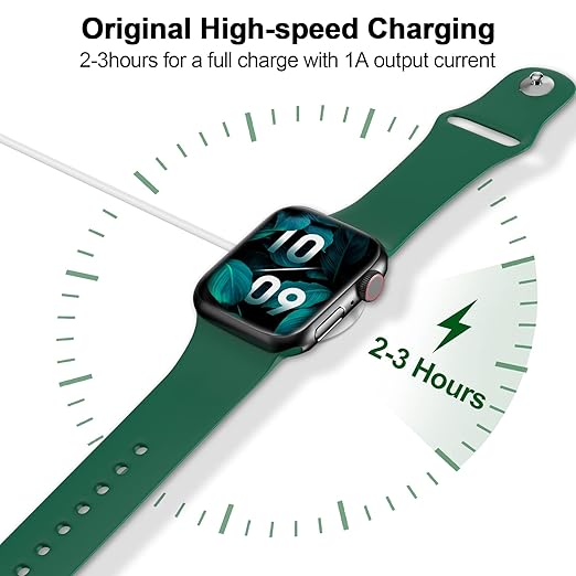 𝟐𝟎𝟐𝟔 𝐔𝐩𝐠𝐫𝐚𝐝𝐞𝐝 for Apple Watch Charger Magnetic Fast Charging Cable [Portable] Magnetic Wireless Charging Compatible with iWatch Series Ultra/9/8/7/6/SE/SE2/5/4/3/2-[1.6FT] White