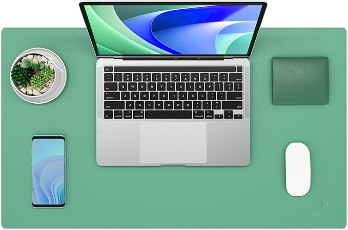 K KNODEL Non-Slip Desk Mat, Desk Pad, Desk Blotter, Desktop Mat for Desk, Small Desk Protector, Office Computer and Laptop Mat for Desk (23.6"x13.8", Green)