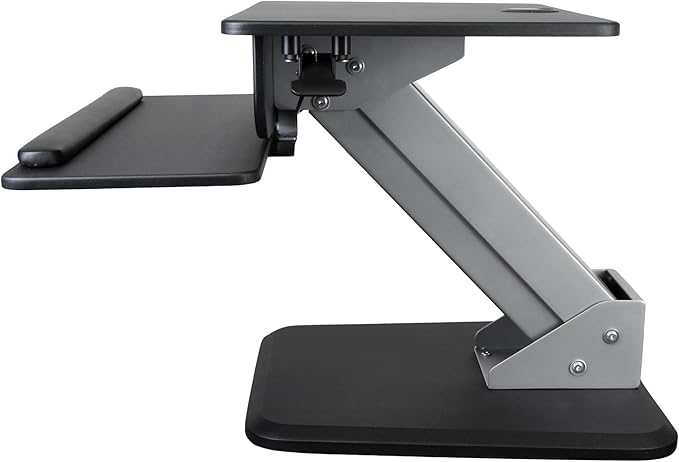 StarTech.com Height Adjustable Standing Desk Converter - Sit Stand Desk with One-Finger Adjustment - Ergonomic Desk (ARMSTS),Black & Silver