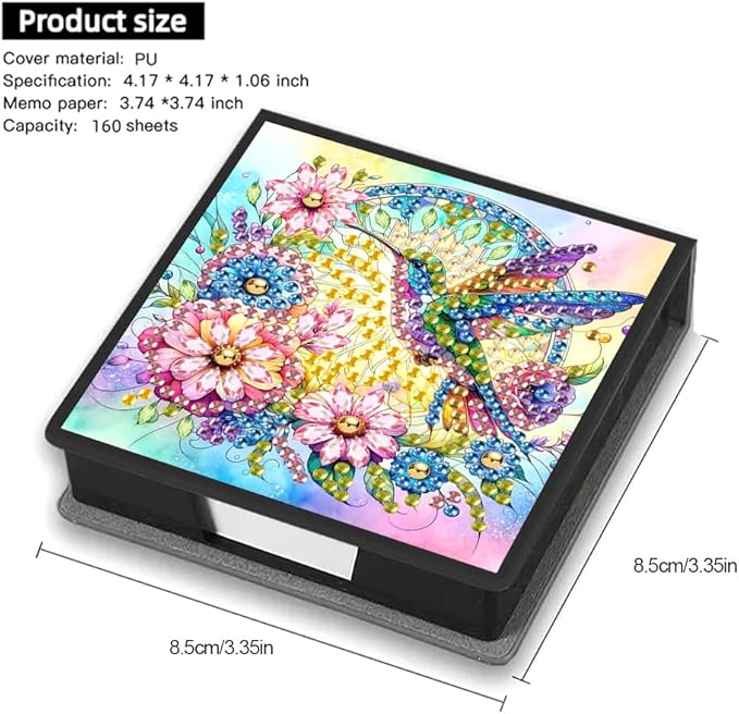 Generic Bird Painting Memo Pad Holder with 160 Sheets of Paper for DIY Art Craft