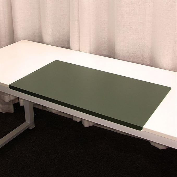 Lifup Non-Slip Desk Pad Protector, Self Adhesive Writing Mat with Full Grip Fixation Lip, Waterproof PU Leather Large Mouse Pad for Home Office Gaming Green 35.4" x 19.7"