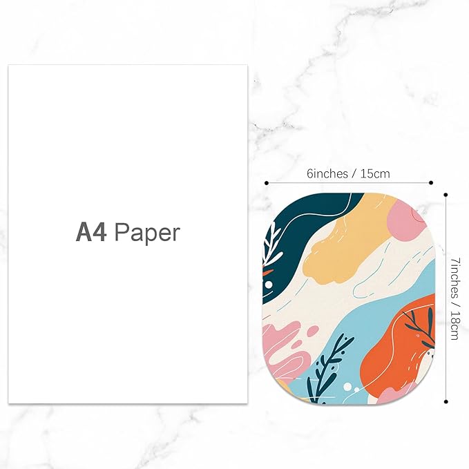 Small Mouse Pad, 6 x 7 Inch, Oval Mini Mouse Pad with Non-Slip Rubber Base for Laptop Wireless Mouse Keyboard Tray Mousepad, Abstract Figure
