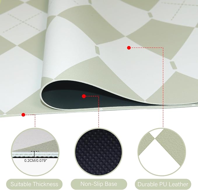 Large Desk Pad, 35.4" x 15.7" PU Leather Desk Mat for Desktop, Non-Slip Office Desk Mat for Desk, Desk Blotter Pad, Waterproof Computer Pad for Desk, Computer Mat Desk Protector for Home & Office