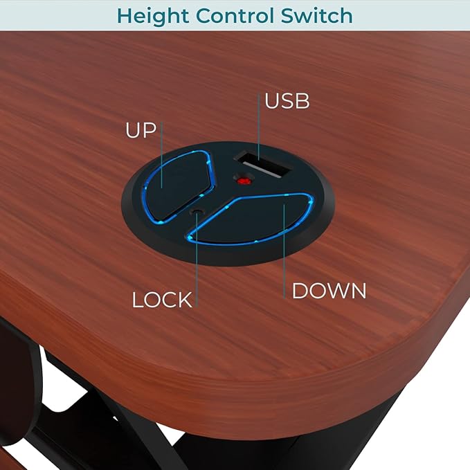 VERSADESK PowerPro™ 40” x 24” Standing Desk Converter | 7.75” - 23.5” Electric Height Adjustable Sit to Stand Desk Riser w/ Keyboard Tray & USB Hub - Ergonomic Workstation for Home & Office, Cherry